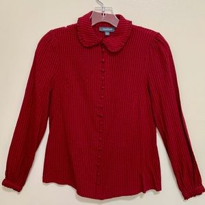 MODCLOTH vintage inspired look, red wine color, long sleeves, size XXS,